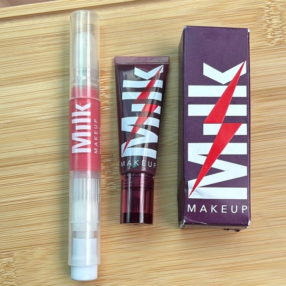 Brand New Milk Makeup Electric Glossy Lip Plumper AMPED & Blush Oil CRAVE